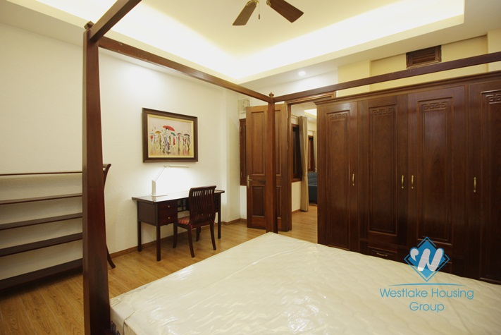 Spacious French style apartment with balcony for rent in Truc Bach, Ba Dinh